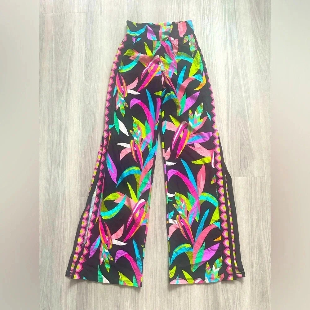 Trina Turk Women's Standard Tiki Border Swim Pants, Side Slits‎ size XS